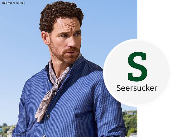 Seersucker Sommerhemd aus Seersuckergewebe