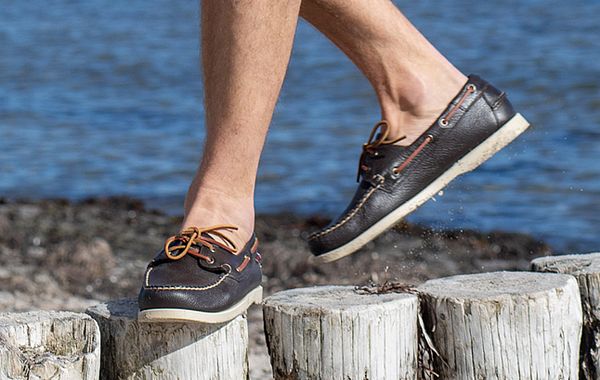 Klassische Bootsschuhe - salzwasserfeste Segelschuhe Wasserfeste Bootsschuhe aus Leder