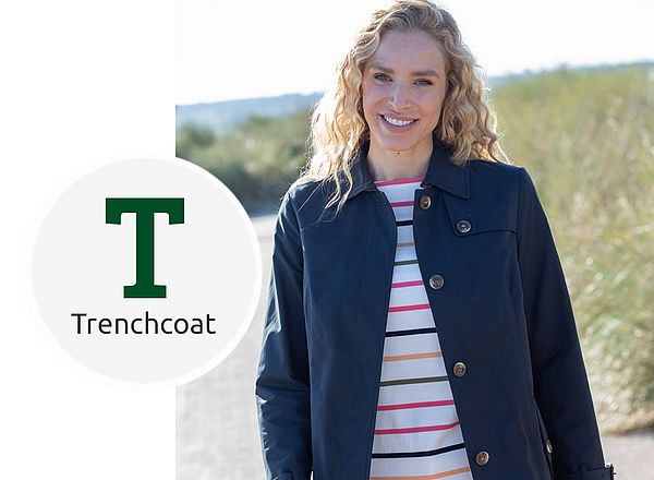 Klassische Übergangsjacke: der Trenchcoat Klassischer Trenchcoat in Navy