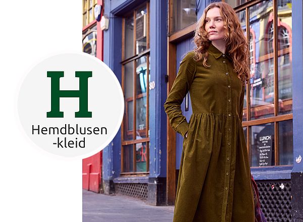 Cordkleid im Blusenstil