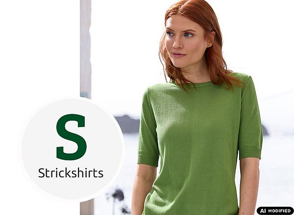 Grünes Shirt im Feinstrick