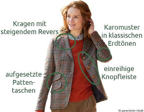 wichtigste Merkmale des Damenblazers im englischen Stil