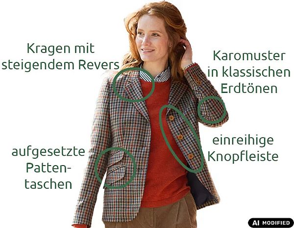 wichtigste Merkmale des Damenblazers im englischen Stil