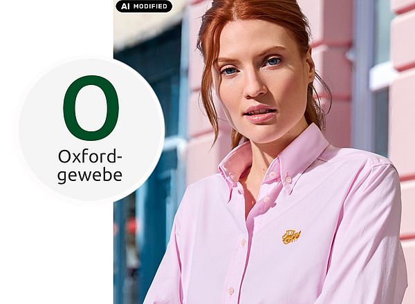 Oxfordbluse Rosa Bluse aus Oxfordgewebe