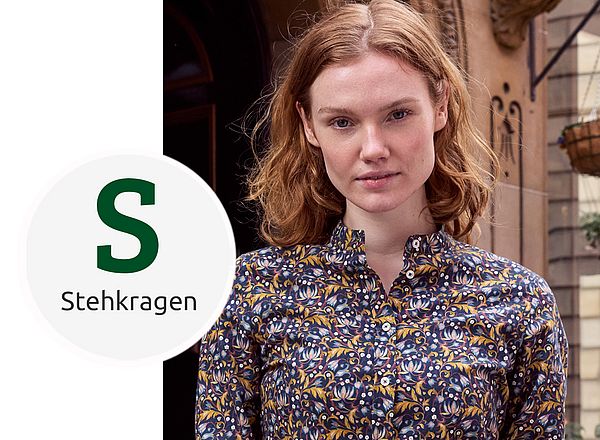 Mode mit Stehkragen Stehkragenbluse