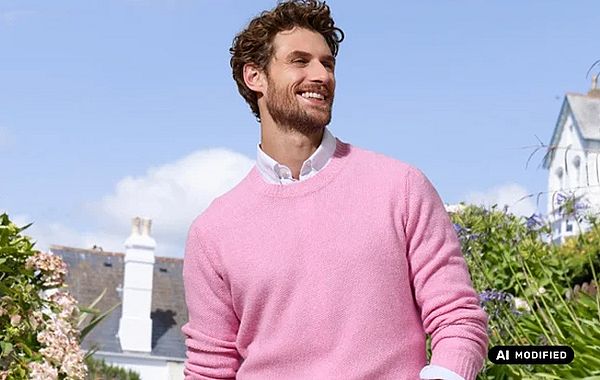 Rosa Herrenpullover von William Lockie