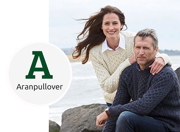 Irische Pullover im Aranstrick