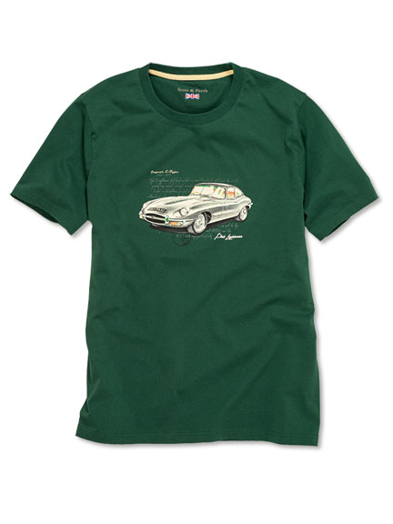 T-Shirt mit Kult-Jaguar im British Racing Green