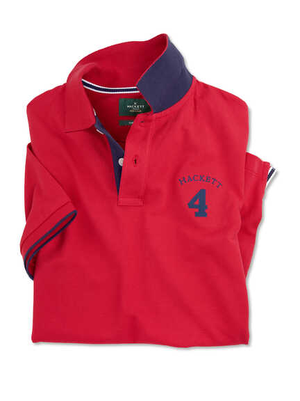 Rotes Hackett-Poloshirt