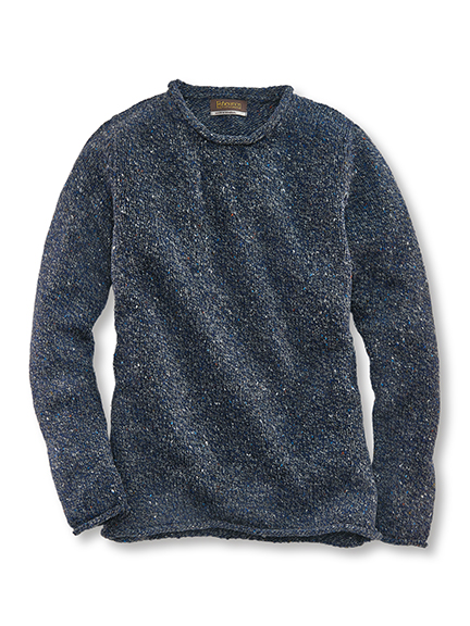 Blauer Donegal-Pullover für Herren