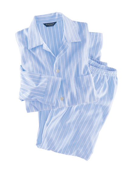 Herren-Flanellpyjama mit Streifen-Dessin