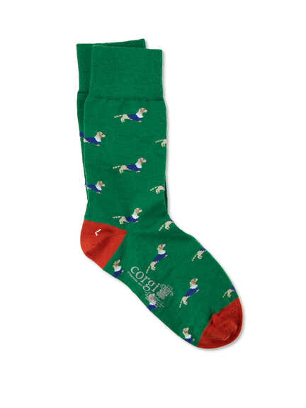 Corgi-Damensocken mit Hund