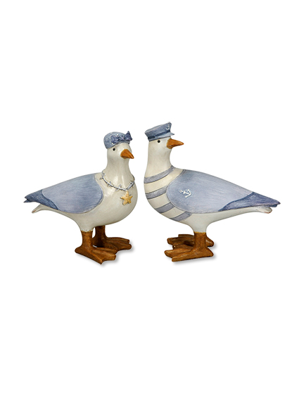 Dekoratives Möwenpaar 'Mrs & Mr Seagull'