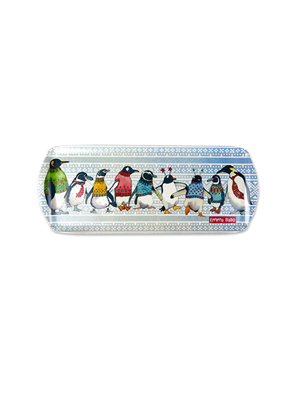 Kleines Tablett 'Penguins in Pullovers'