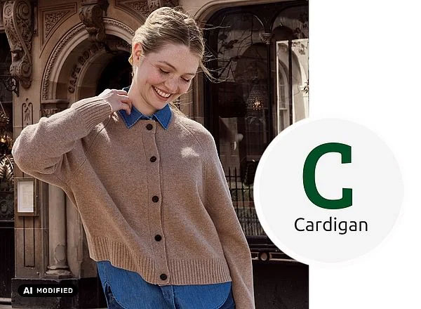 Frau im OVersized-Cardigan