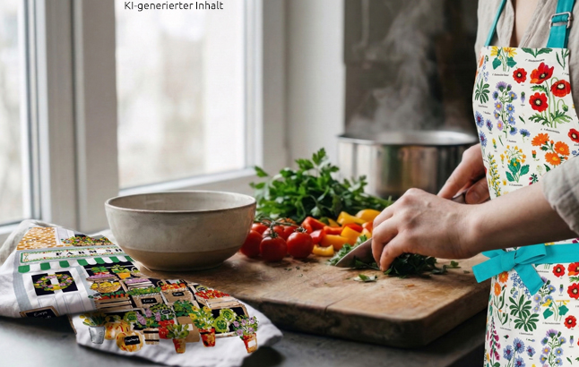 Gemüse schneiden für ein gesundes Mittagessen