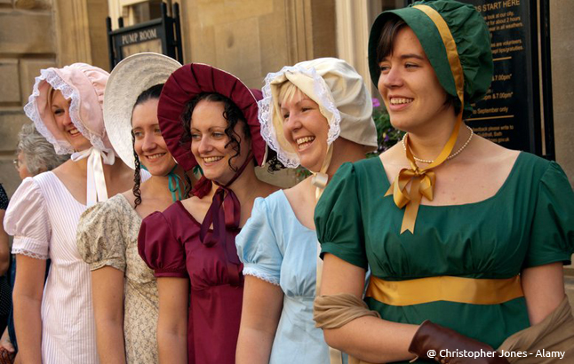 The Jane Austen Festival, which is held annually in Bath, where participants dress in Regency costumes and parade through the city to the Royal Crescent.