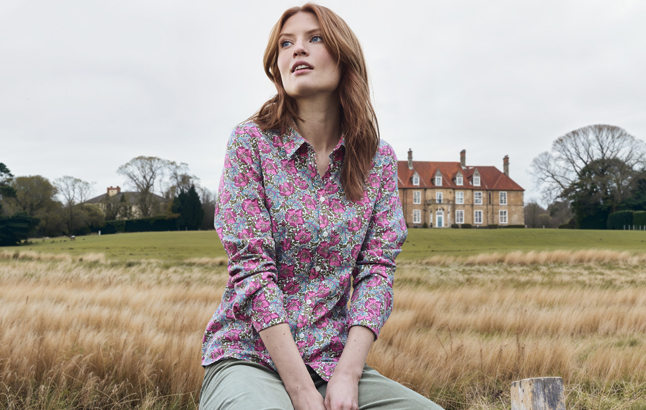 Blümchenbluse mit Liberty Print