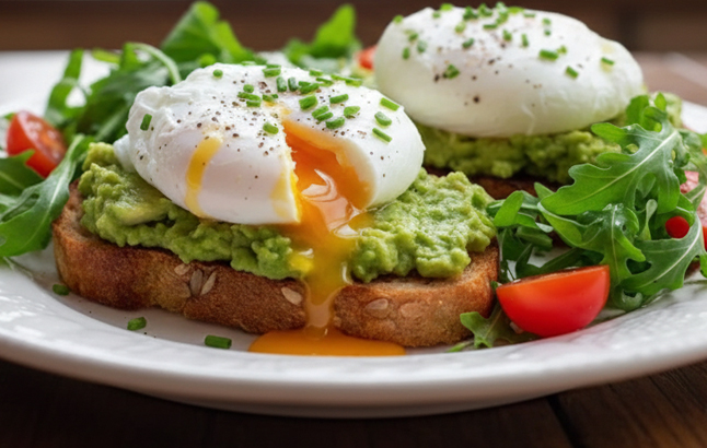 Pochierte Eier auf Toast