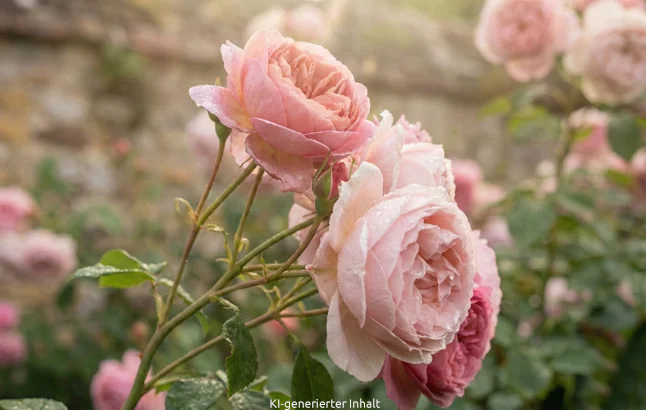 Rosenstöcke im sanften Nachmittagslicht